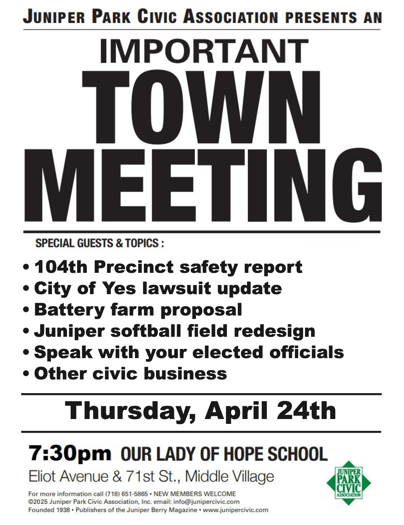 April 2025 Town Meeting